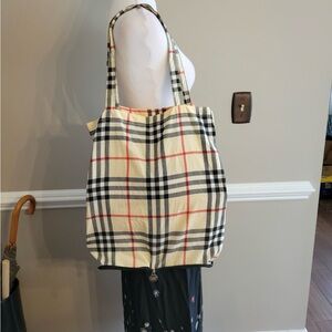 2 pc Plaid Tote Bag with matching reversible hat Buckhead Betties